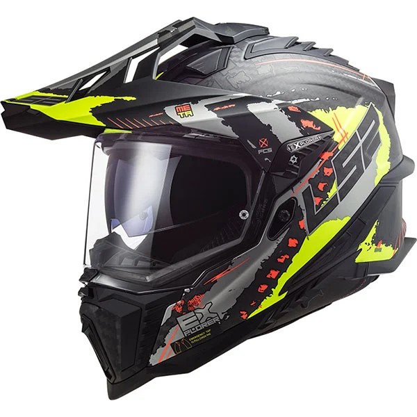 LS2 LS2 MX701 Carbon Explorer Extend Matt Yellow